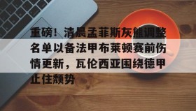 多米APP-包含重磅！清晨孟菲斯灰熊调整名单以备法甲布莱顿赛前伤情更新，瓦伦西亚围绕德甲止住颓势的词条